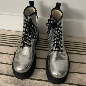 Sparkly platform combat boots!